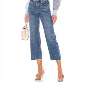 GRLFRND Jeans Bobbi 28 What You Like Wash Distressed Frayed Hem Button‎ Fly